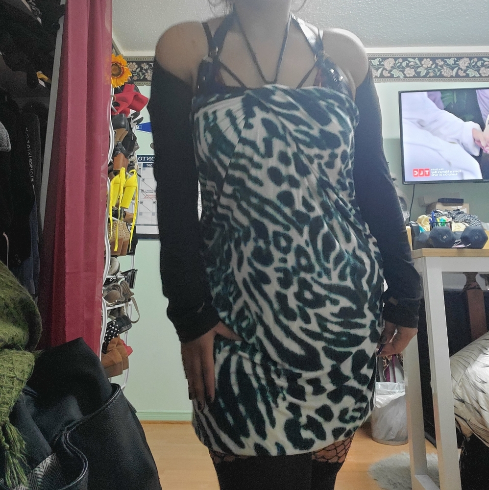 Marciano mini dress animal print tube top